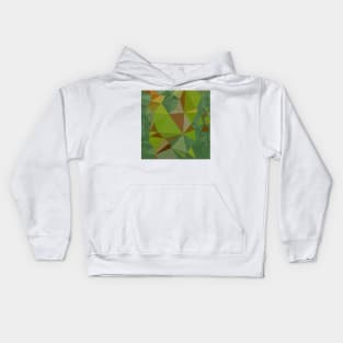 Dark Pastel Green Abstract Low Polygon Background Kids Hoodie